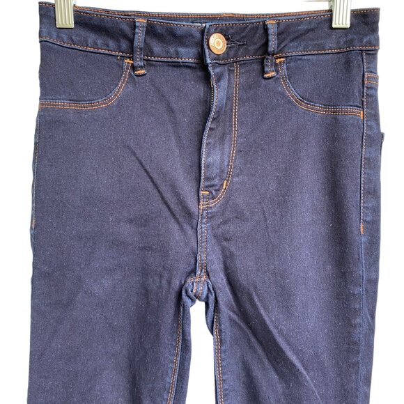 American Eagle AEO Women Blue Jeans Sky High Jegging Size 2 Dark Wash Stretchy - Picture 4 of 9